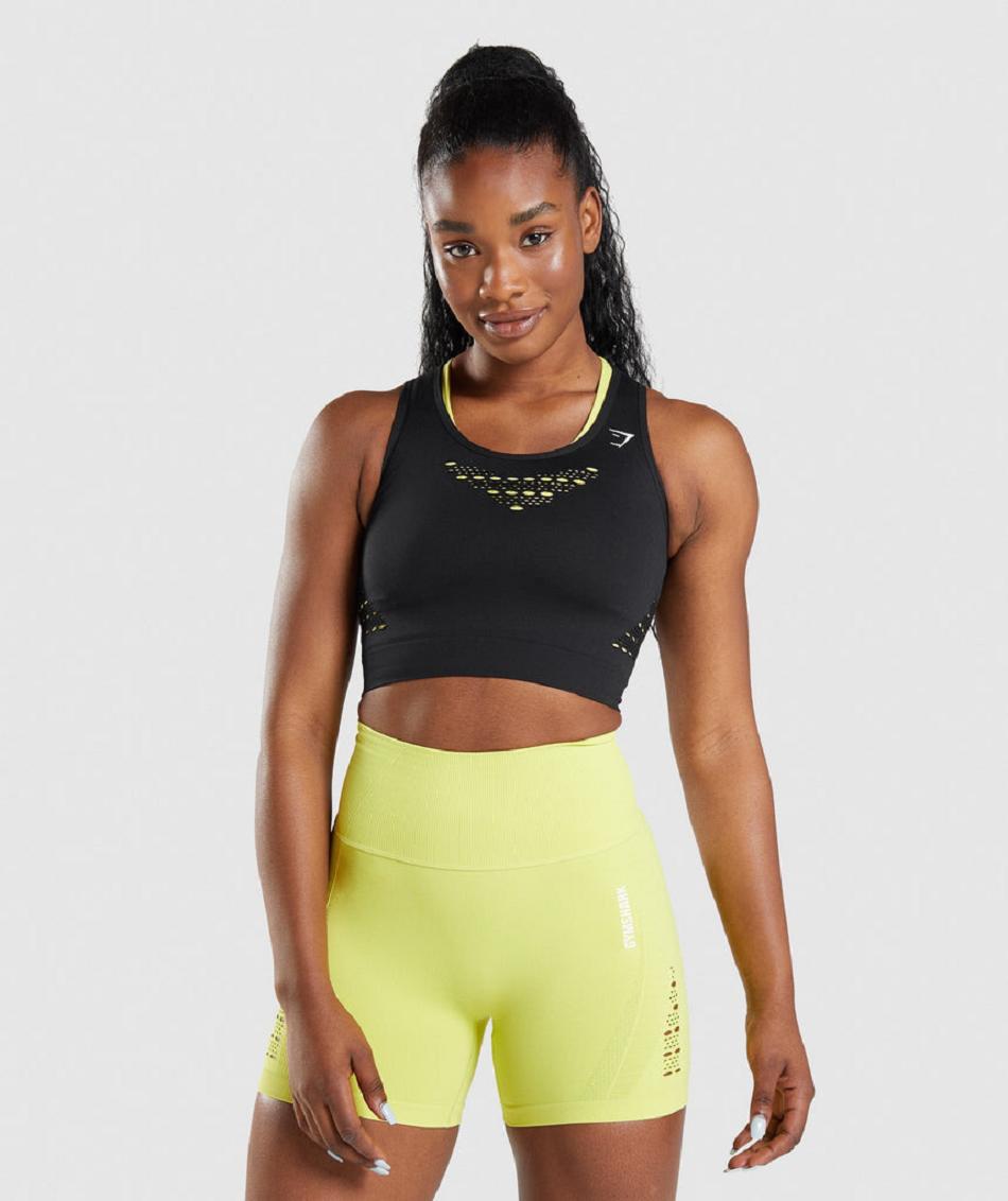 Corp Tops Gymshark Energy Seamless Mujer Negras | CO 2450XYU